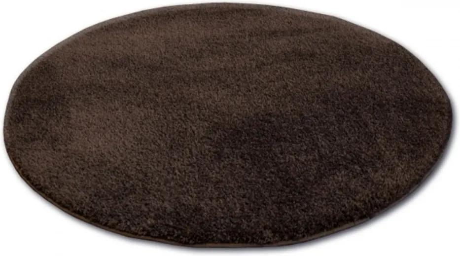 Luxusný kusový koberec Shaggy Azra hnedý kruh, Velikosti 80cm