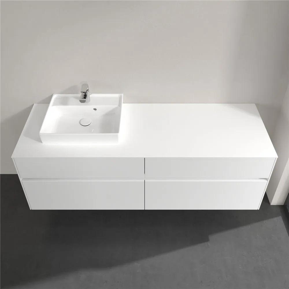 VILLEROY &amp; BOCH Collaro závesná skrinka pod umývadlo na dosku (umývadlo vľavo), 4 zásuvky, 1600 x 500 x 548 mm, White Matt, C07800MS