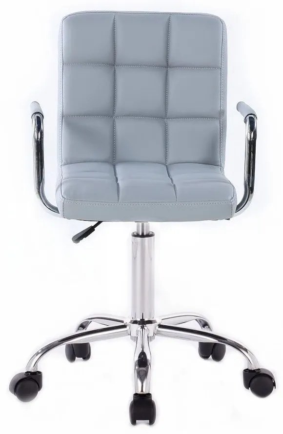 LuxuryForm DESIGN Stolička VERONA na striebornej podstave s kolieskami - šedá