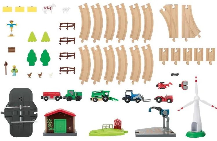 lupilu® Drevená železničná súprava L (farma) (100394949)
