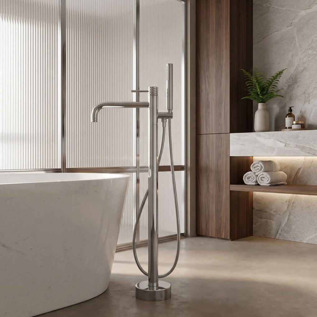 Rea Lungo Diamond, voľne stojaca vaňová batéria, chrómová, REA-B2250
