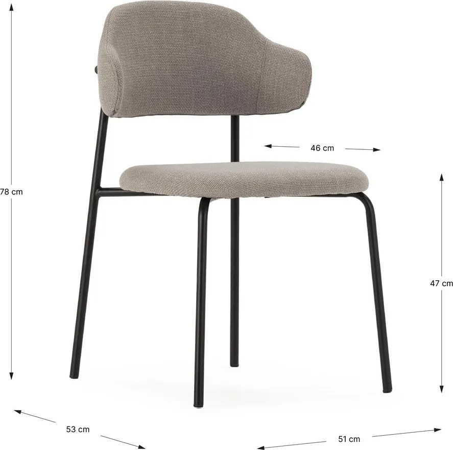 Svetlosivé jedálenské stoličky v súprave 4 ks Adriel – Marckeric