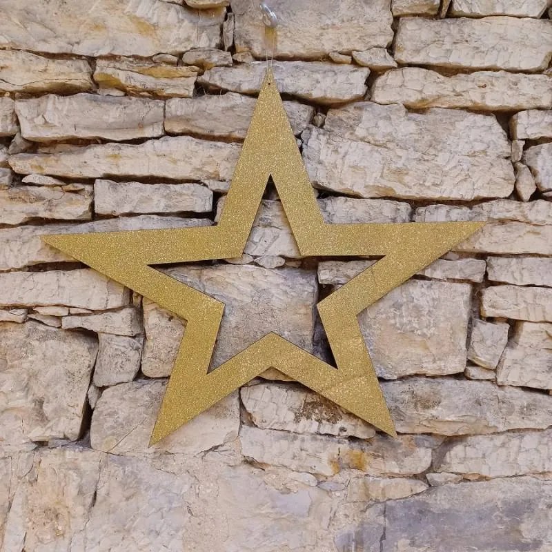 DECOLED Zlatá hviezda, dutá, 80 cm