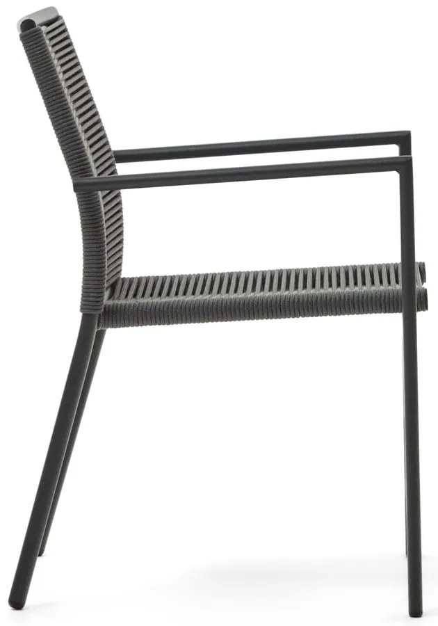 Tmavosivá kovová záhradná stolička Culip – Kave Home