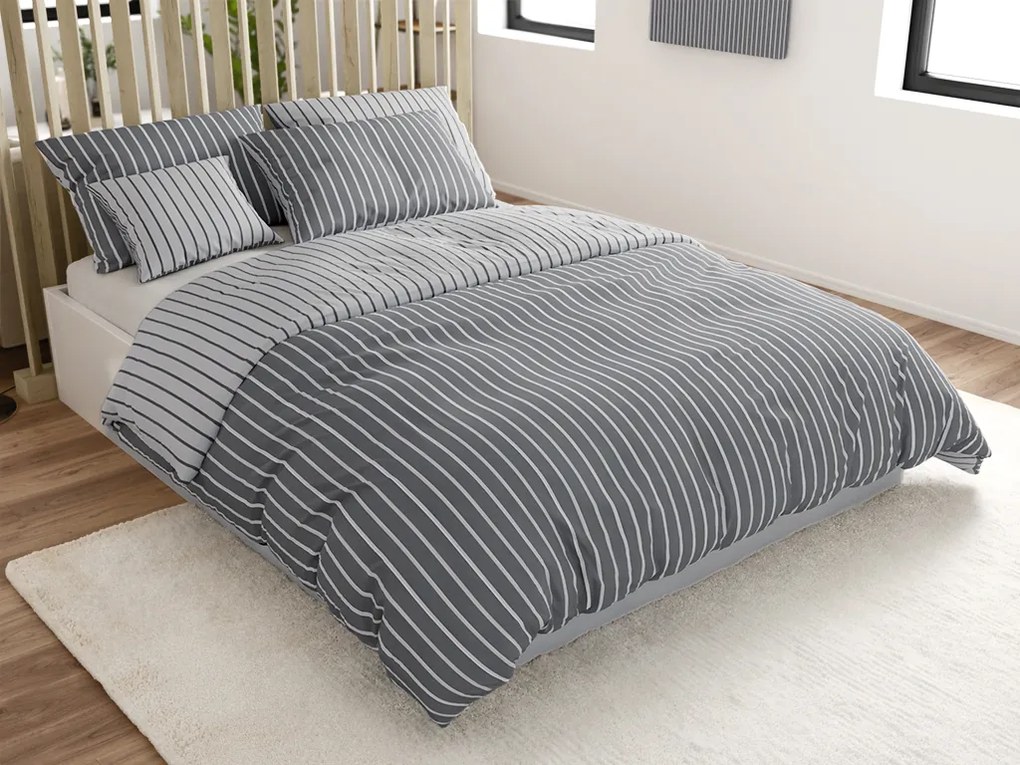Obliečky z Renforcé bavlny CAPRIVI sivá hotelové vrecko Rozmer obliečok: 70x90 cm, 140x200 cm