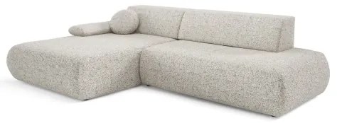 Rohová rozkladacia sedacia súprava s úložným priestorom do tvaru L PRATO ľavá béžová