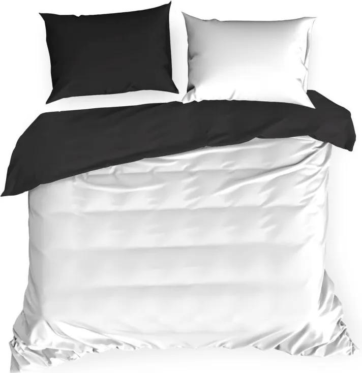 Luxusné čierno biele posteľné obliečky v obojstrannom prevedení