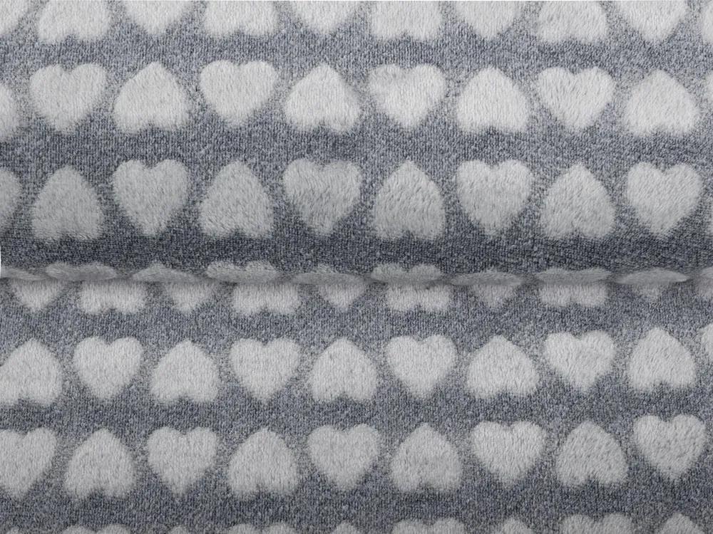 Biante Mikroplyšová deka MIP-031 Srdiečka na sivom 100x150 cm