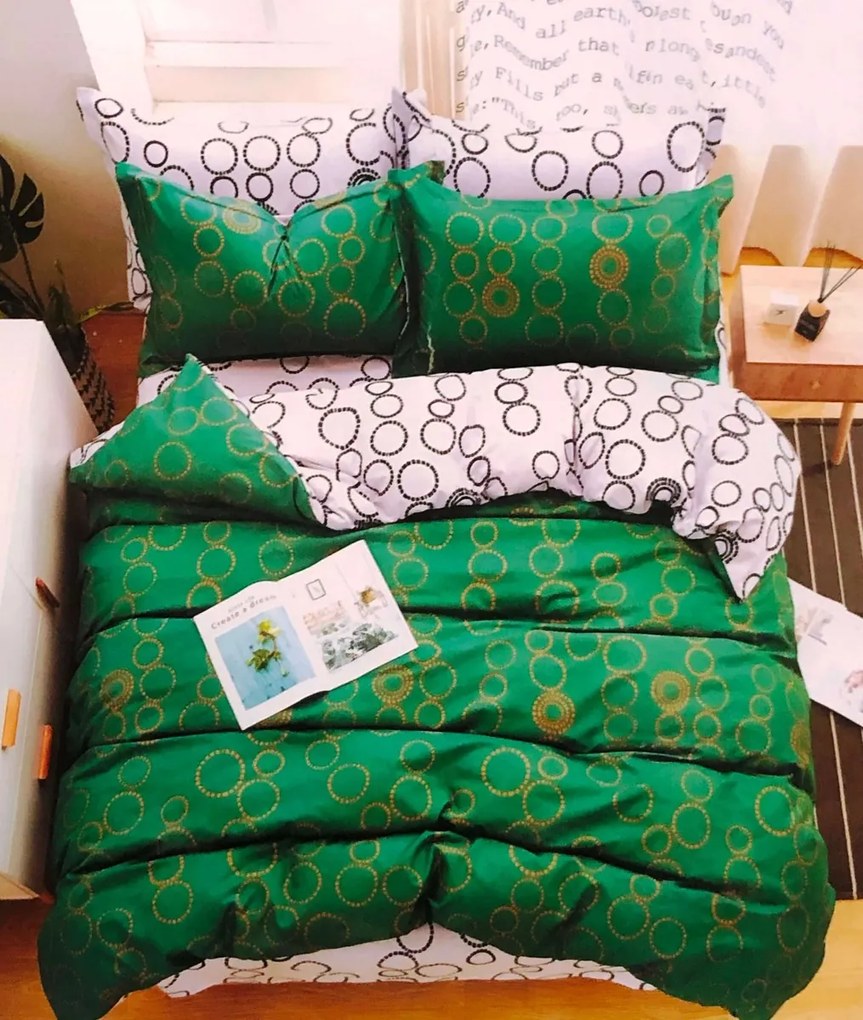 Sendia Textil GREEN CIRCLES foto obliečky 140x200 cm 7 Set Balenie Rozmer obliečok: 140x200 cm, Obsah balenia: 7 Set Balenie