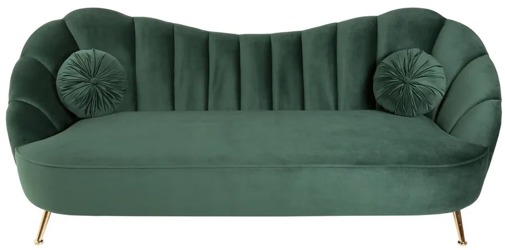 Trojmiestna pohovka ARIELLE 220 cm nadčasová zelená zamatová