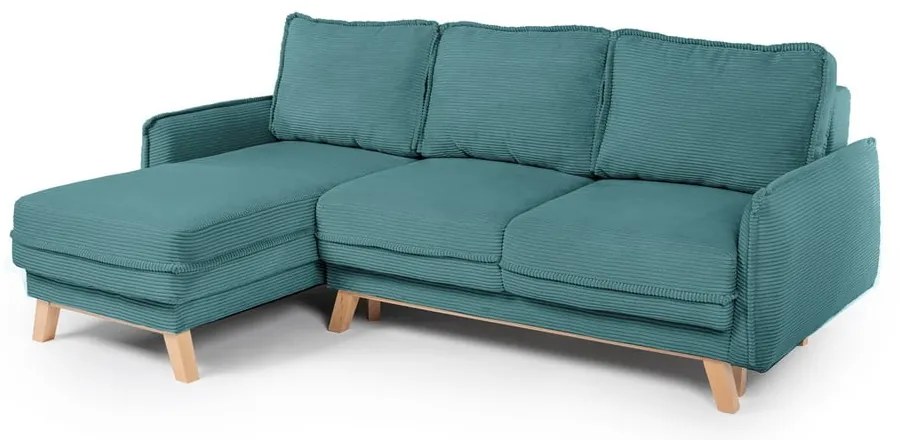 Variabilná tyrkysová menčestrová rozkladacia rohová pohovka Tori – Bonami Selection