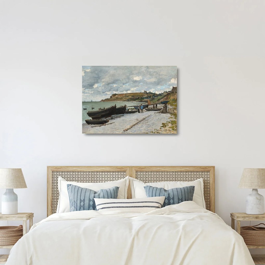 Sklenený obraz - Claude Monet, Sainte Adresse, reprodukcia (70x50 cm)