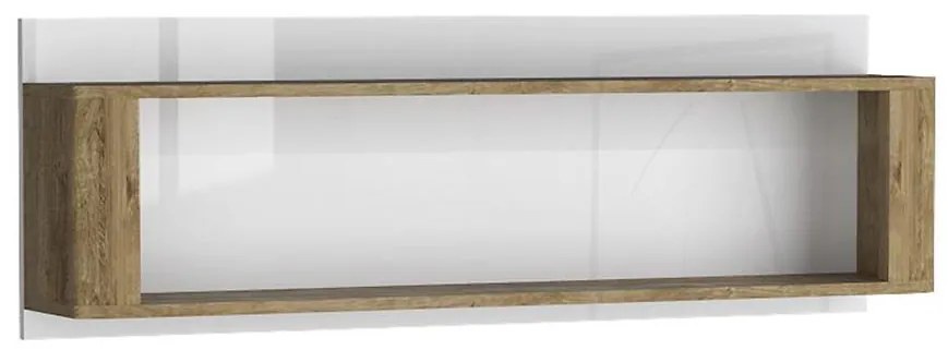 Polička Livinio L12 ribbeck/Biely lesk