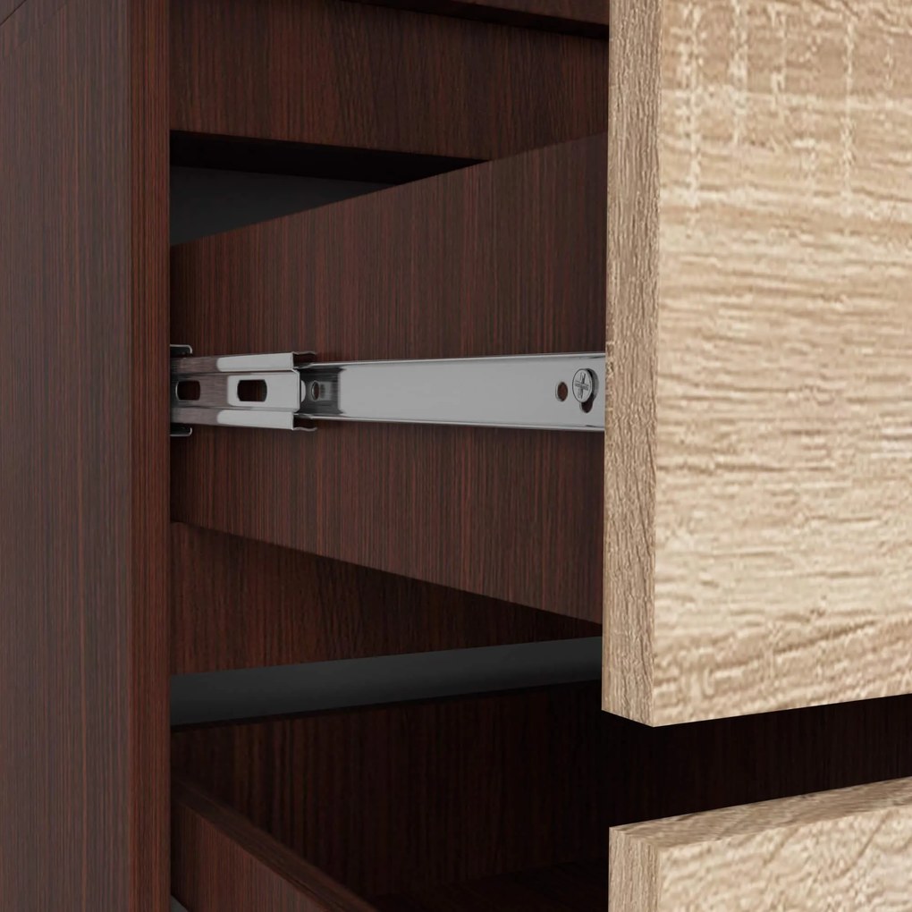 Šatníková skriňa Sagan (wenge + dub sonoma). Akcia -20%. Vlastná spoľahlivá doprava až k Vám domov. 1128808