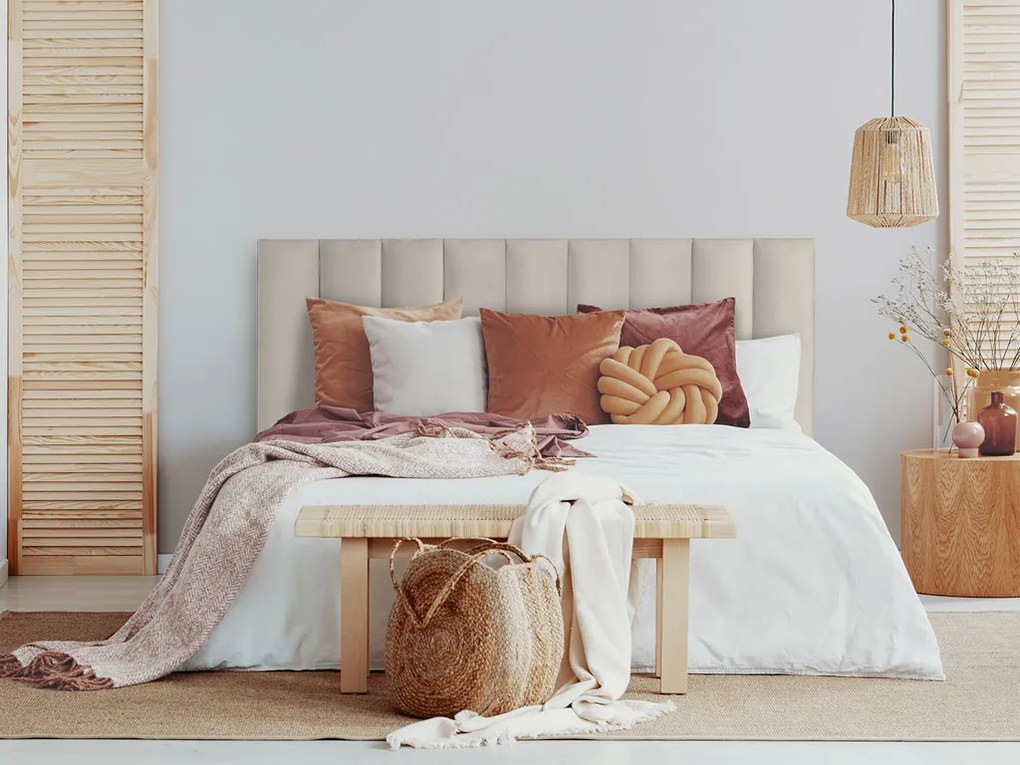 Čalúnený nástenný panel FRAME PAROS 15x90 cm Farba: Krémová