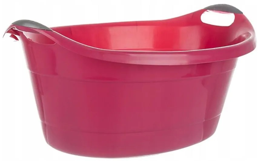 Oválna červená vaňová misa 40l