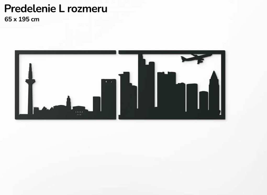 drevko Obraz Frankfurt panoráma Rozmer obrazu: 29,5 x 89 cm, Farba dekorácie: Čierna