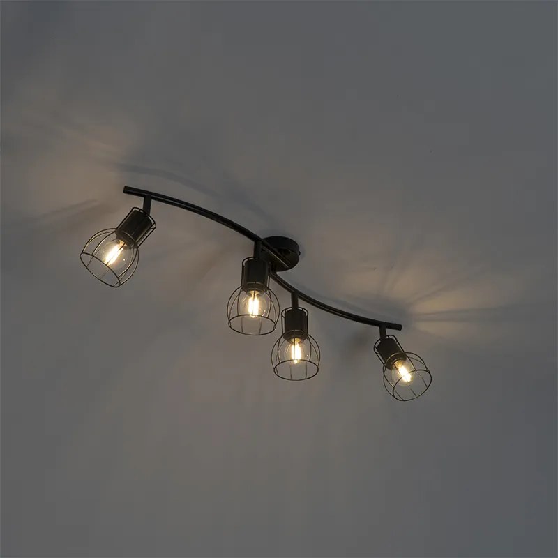 Moderné stropné bodové svetlo čierne 86 cm 4-žiarovkové - Botu