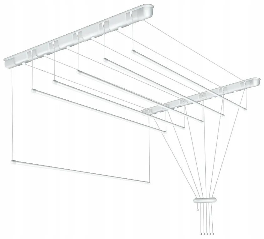 Erga Erga, stropný vešiak na sušenie bielizne 6x90 cm, biela, ERG-SEP-10SUSSUF6PP09