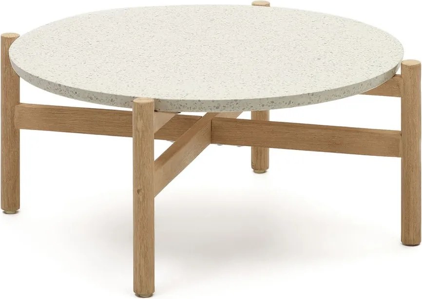 Okrúhly záhradný odkladací stolík s terrazzo doskou ø 88,5 cm Pola – Kave Home