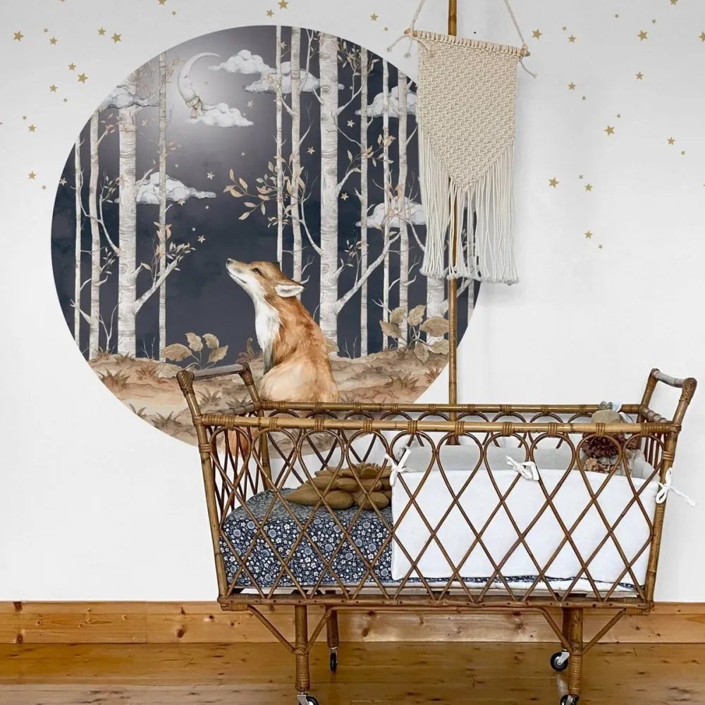 Samolepka do detskej izby Líška v kruhu M