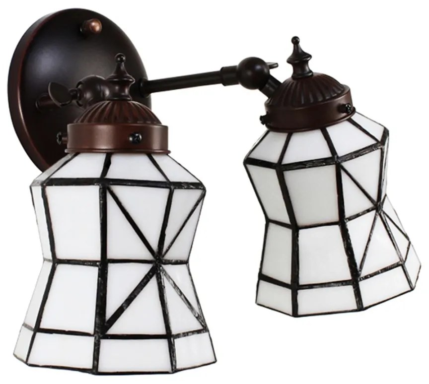Nástenná double lampa Tiffany WHITE