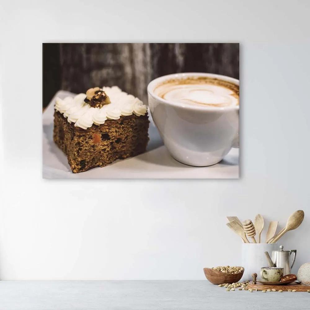 Gario Obraz na plátne Cappuccino a kúsok koláča Rozmery: 60 x 40 cm