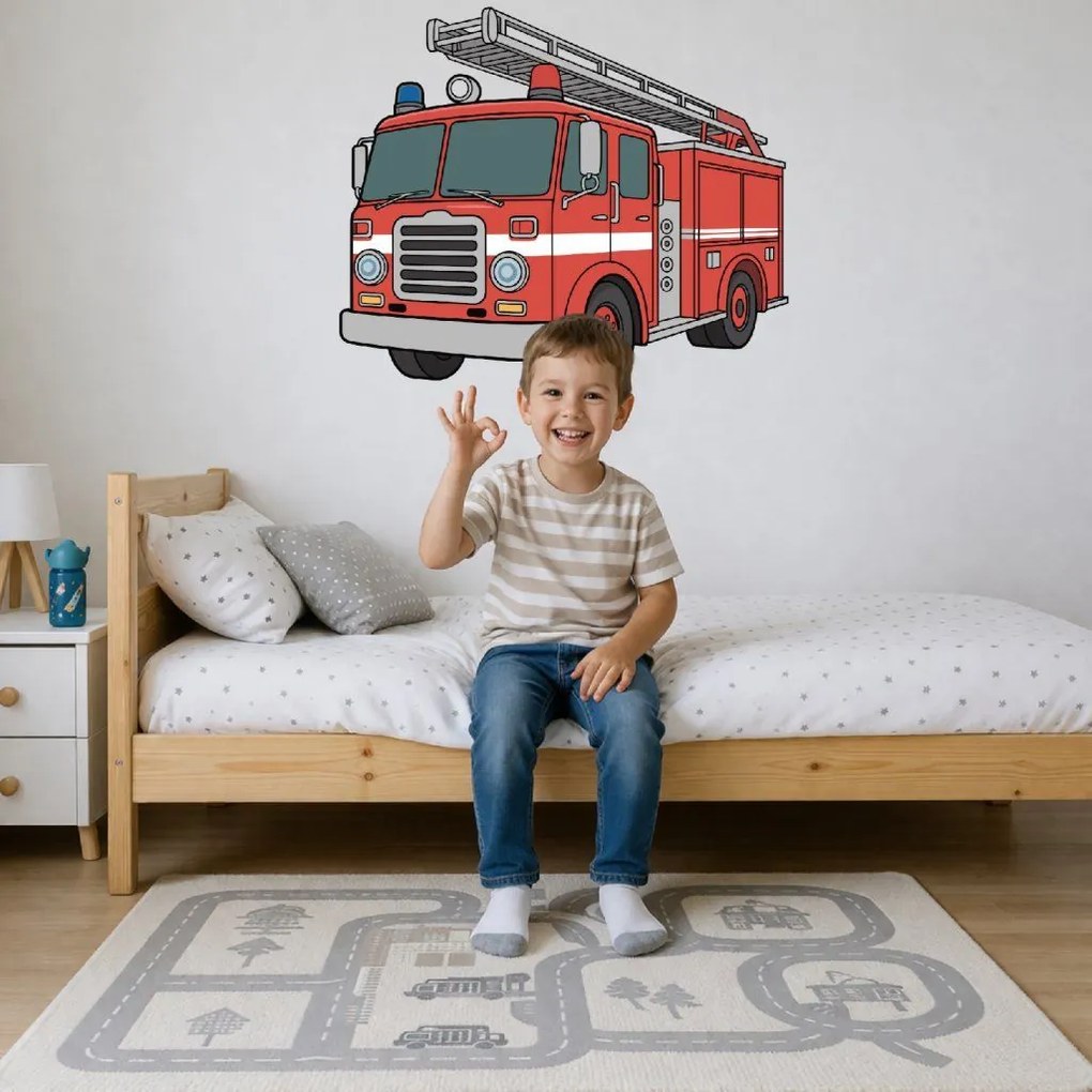 PIPPER. Textilná nálepka na stenu "Hasiči"