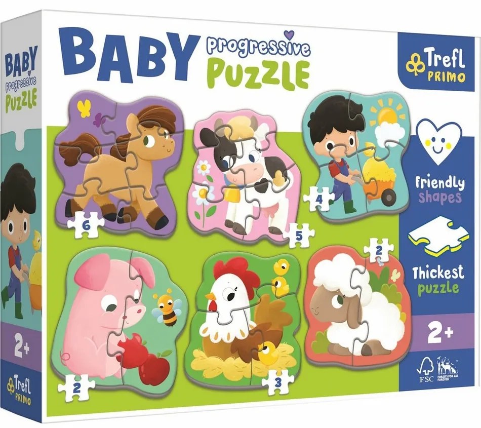 Trefl Baby puzzle Farma, 6v1 (2-6 dielikov)