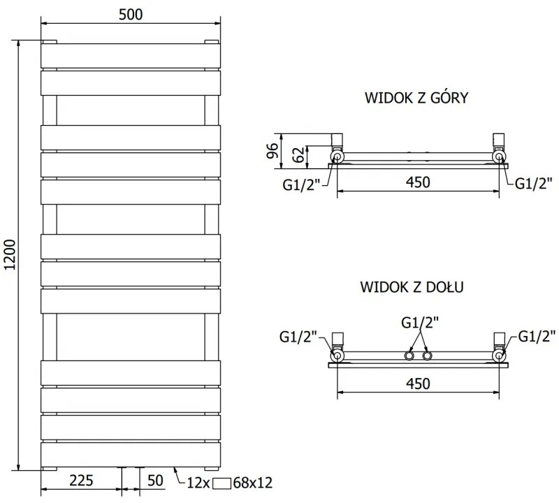 Mexen Ceres, elektrické vykurovacie teleso 1200 x 500 mm, 600 W, biela, W111-1200-500-2600-20