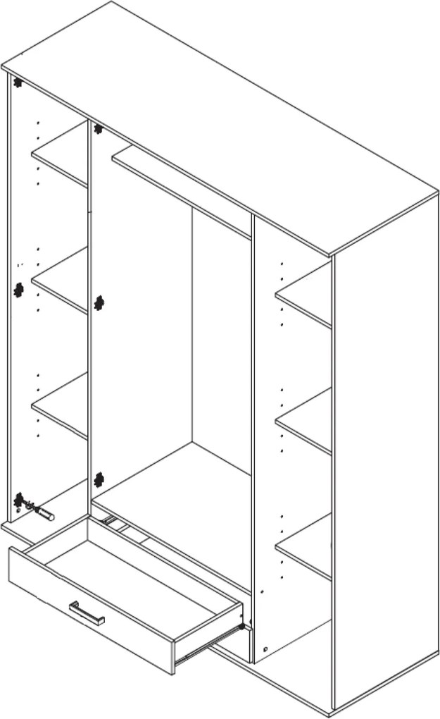 Sconto Šatníková skriňa RAMON biela
