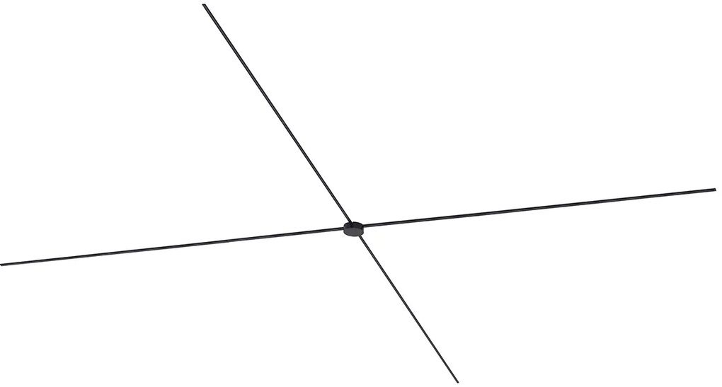 Moderný koľajnicový systém osvetlenia čierny 1-fázový 1000 cm s okrúhlym zdrojom napájania - Magnetic