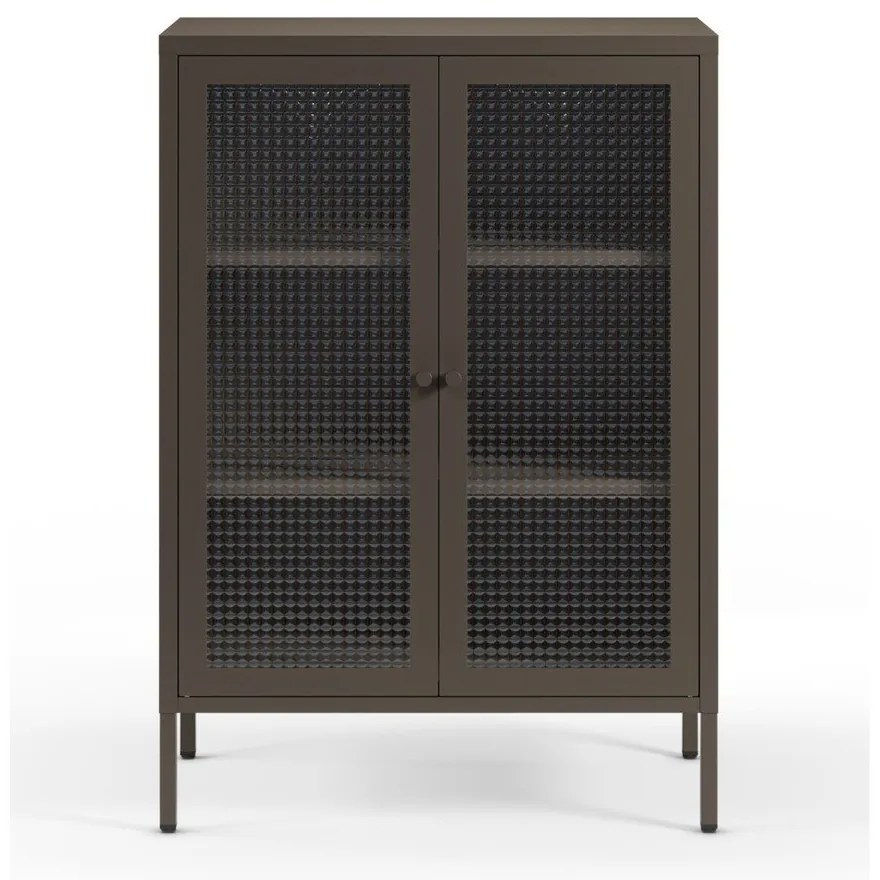 Sivá kovová vitrína 70x100x40 cm Layna – Marckeric