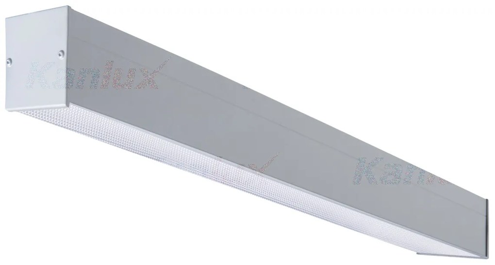 KANLUX Stropné osvetlenie pre LED trubice T8 AMADEUS, 1xG13, 58W, 154x6, 9x6cm, strieborné, mikroprizmatick