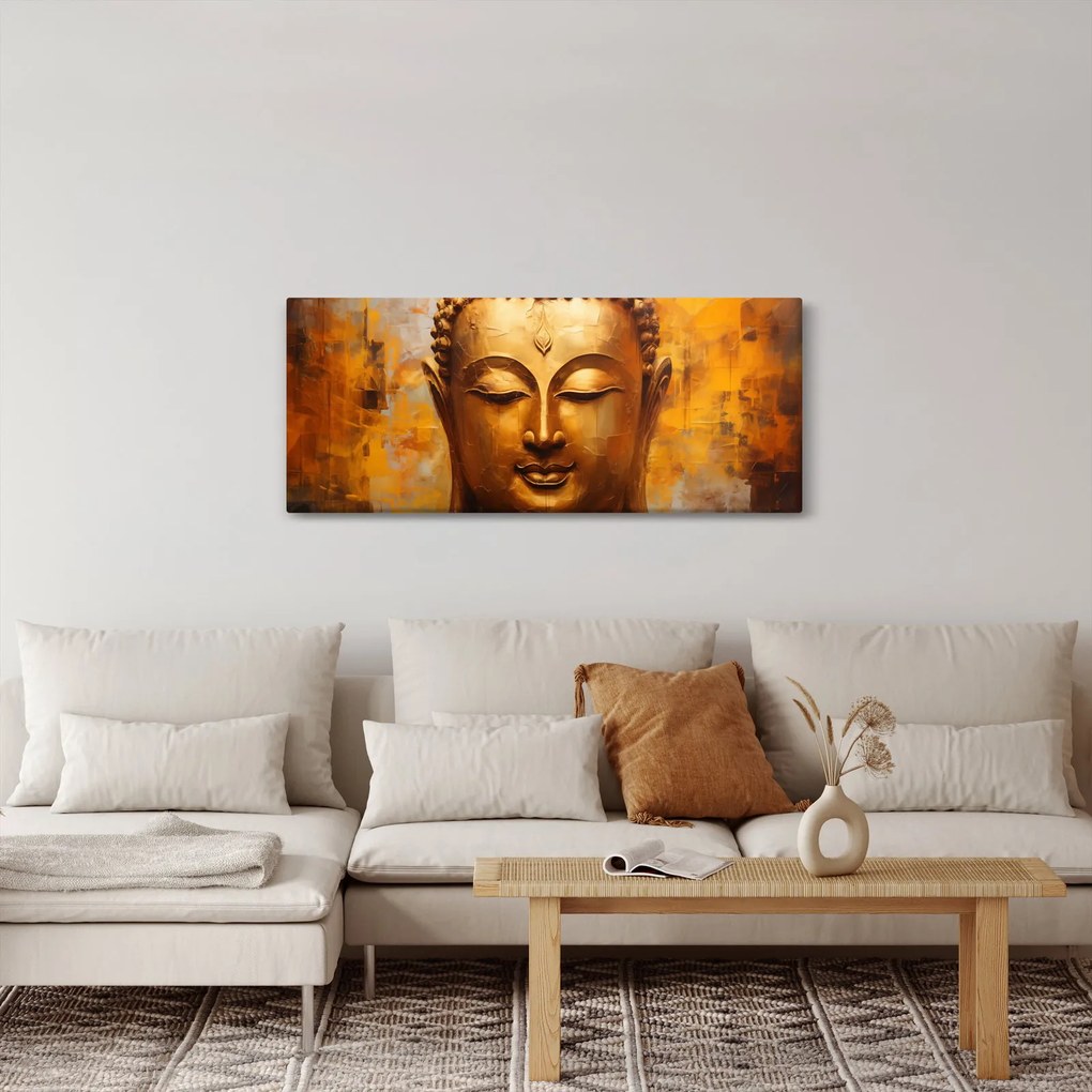 Obraz - Budha, olejomaľba (120x50 cm)