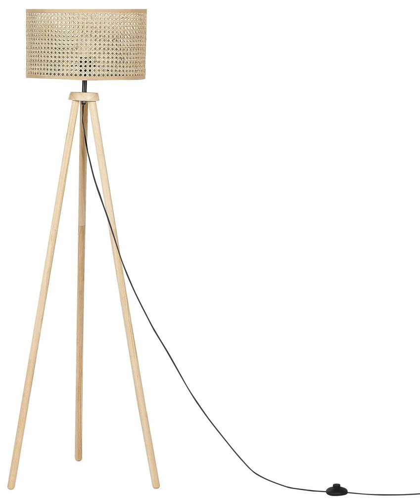 Ratanová stojaca lampa 150 cm prírodná PENTON Beliani