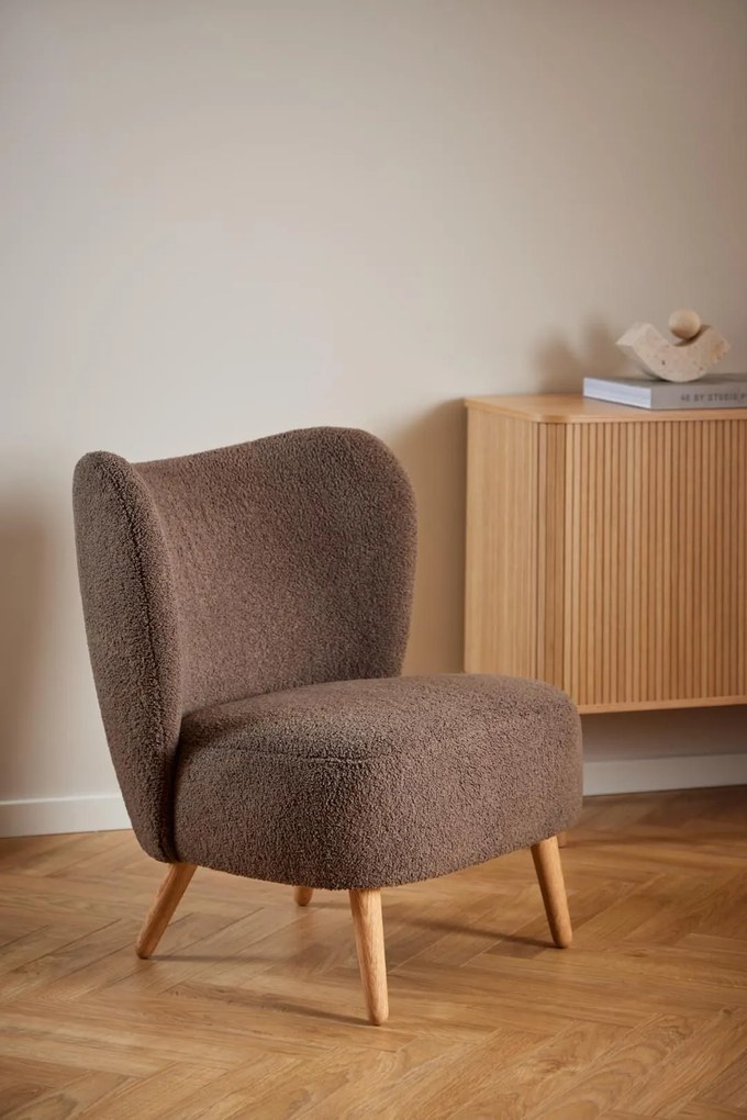 Designové lounge křeslo Elmont hnědé