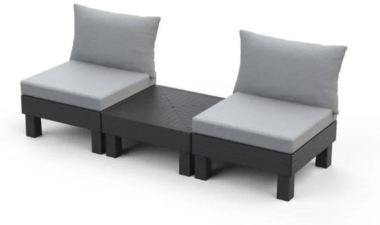 Záhradný nábytok Keter Elements balkónový modulárny set grafitový