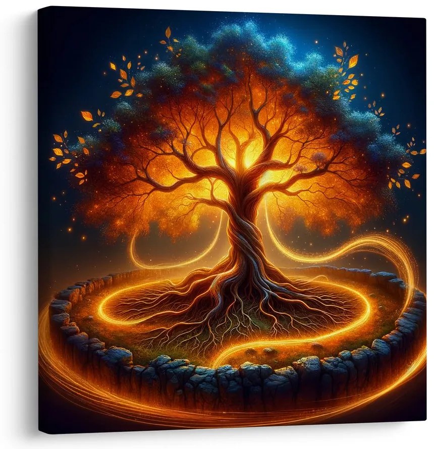 Obraz strom života v ohnivom kruhu