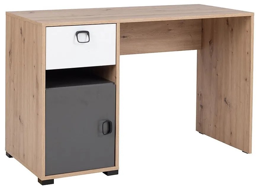 Písací stôl Kevin 8 artisan/grafit/biela