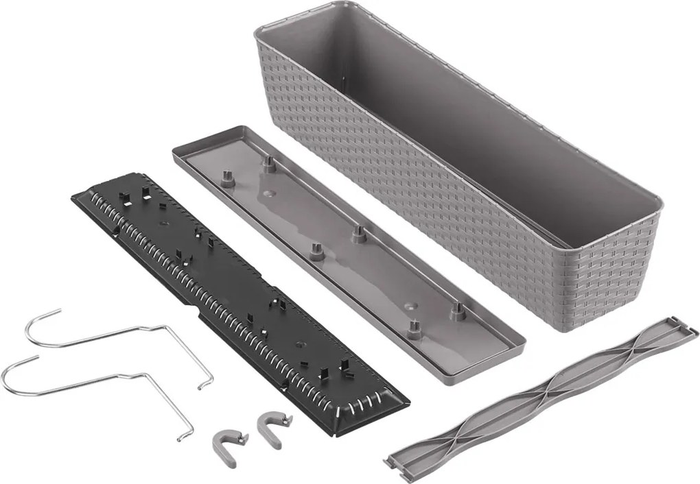 Plastový balkónový kvetináč DRL500PW 49,2 cm - mocca