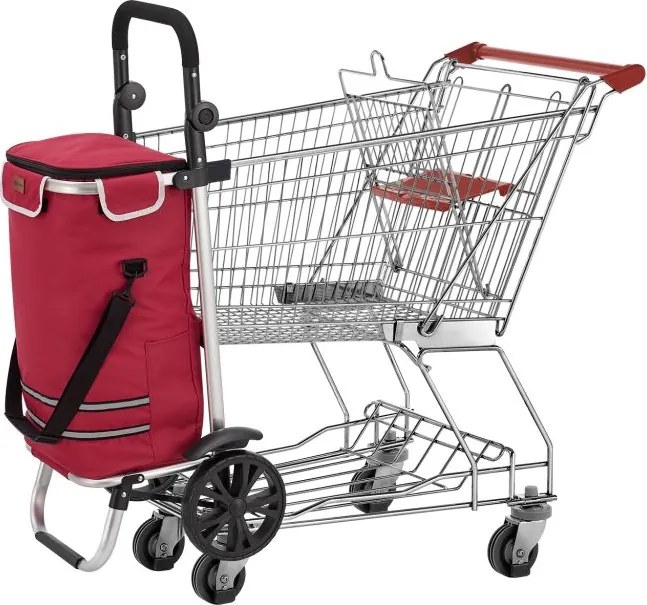 Nákupný vozík 3 v 1 – objem 56 l, červený
