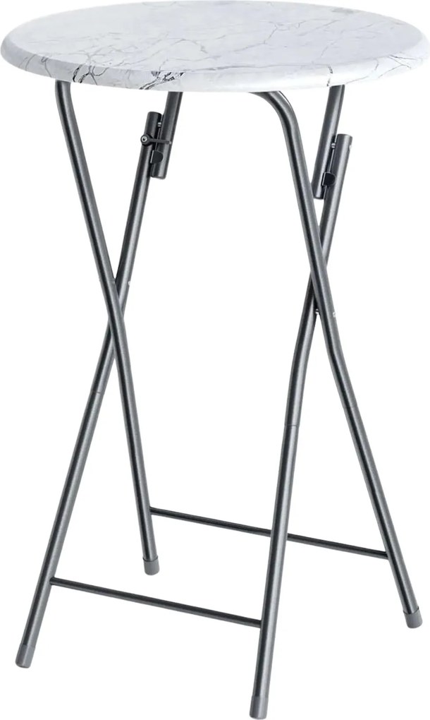 Cateringový skladací barový stôl MARLE 60 cm mramorovo biely
