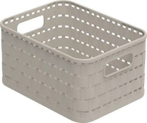 Rotho Plastový košík COUNTRY, rovný, béžový (4l - 24x16x11)