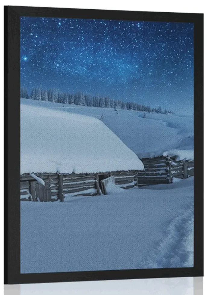 Plagát rozprávková karpatská krajina - 20x30 black
