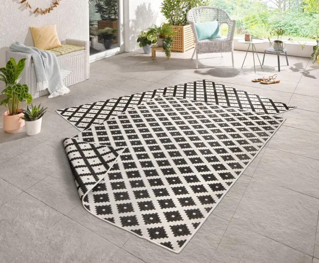 Obojstranný koberec Hanse Home Twin Nizza čierny / krémový