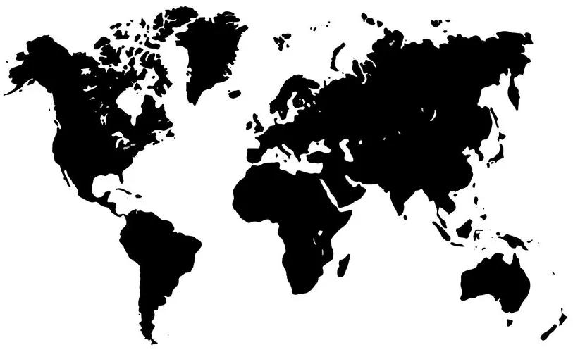 Tapeta mapa v čiernobielom prevedení