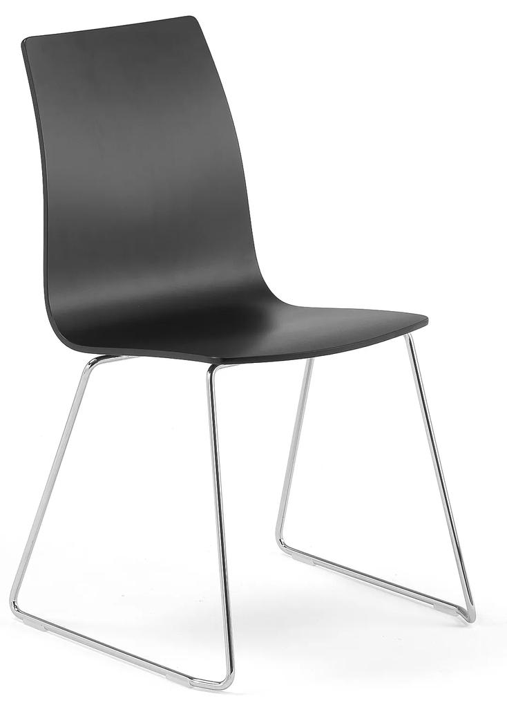 Jedálenská stolička FILIP, V 450 mm, čierna/chróm