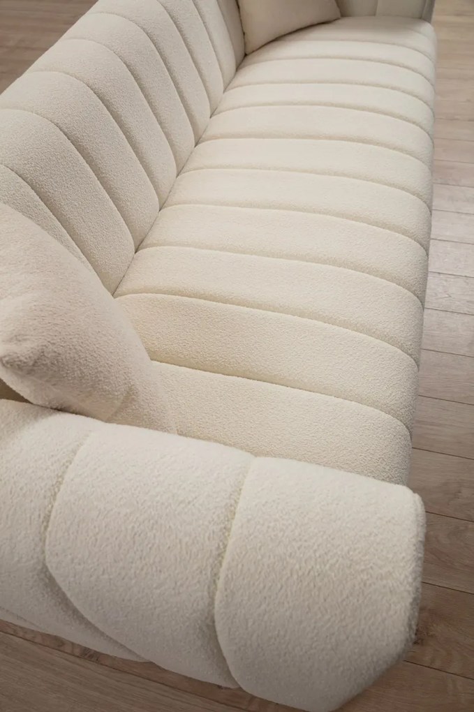 Trojmiestna pohovka Royal 225 cm boucle krémová