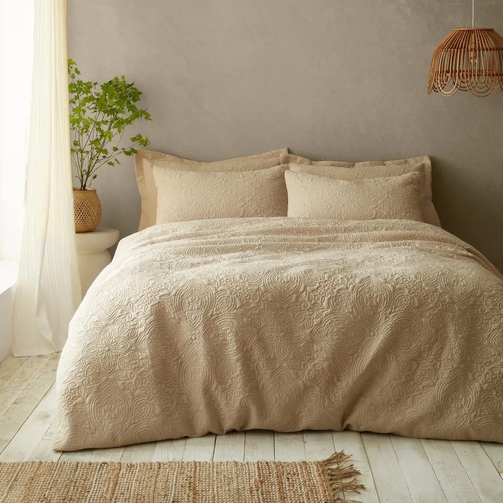 Béžové predĺžené obliečky na dvojlôžko 230x220 cm Casablanca Pinsonic – Pineapple Elephant